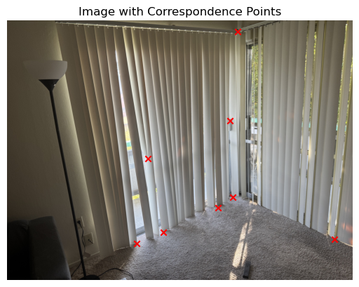 Window Image 1 Point Correspondences